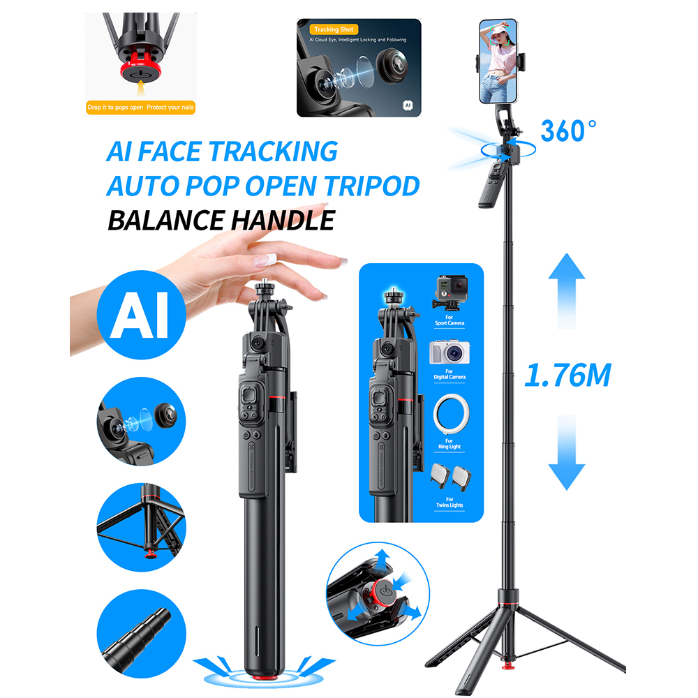 Selfie Stick Tripod - Штатив с подвесом AI, палка для