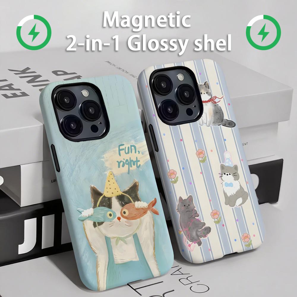 Magnetic Phone Case - Чехол для телефона с милыми кошками