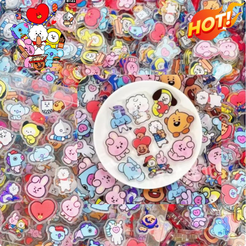 Phone Accessories Toys - 100 мини-акриловых пластинок BT21 для DIY-декора: